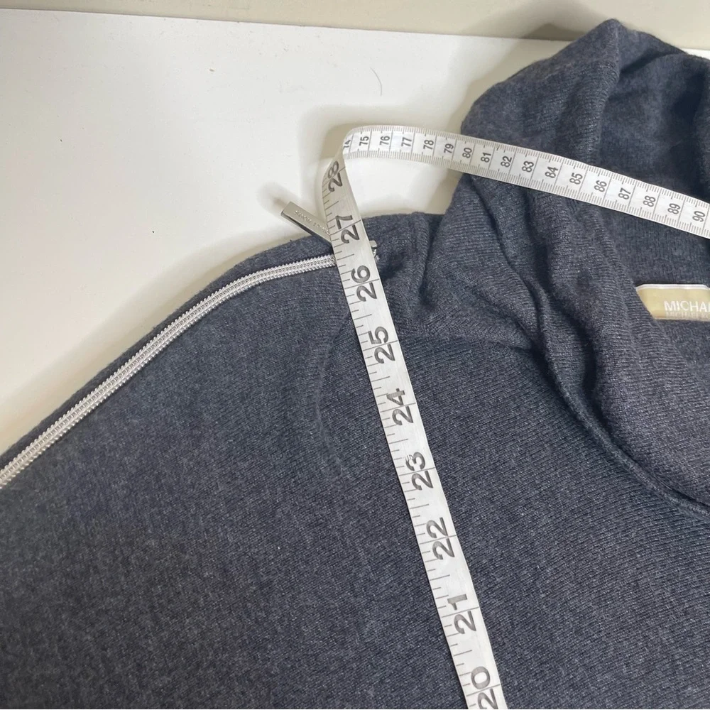 Michael Kors gray cowl neck zipper sleeve sweater